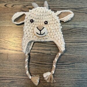 Andes Gifts alpaca knit kids hat with tassels